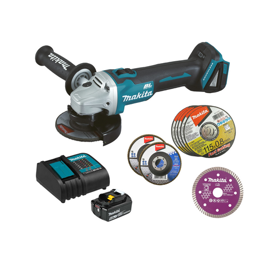 DGA456STX3  Miniesmeriladora angular inalámbrica + 8 discos