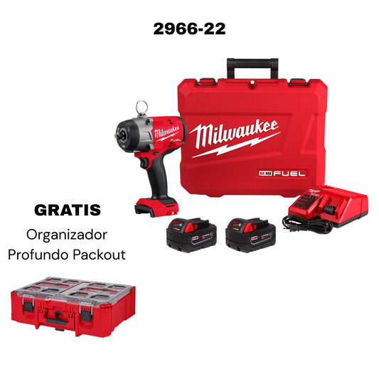 2966-22 Kit de Llave de Impacto de torque alto 1/2″ Milwaukee