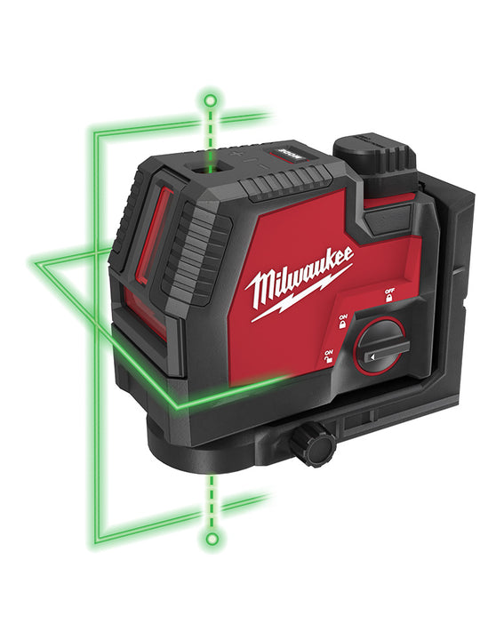 Láser verde recargable por USB – línea transversal y puntos de plomada 3522-21